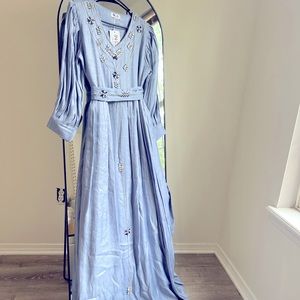 Long Sleeve Blue Maxi Dress. Brand new.